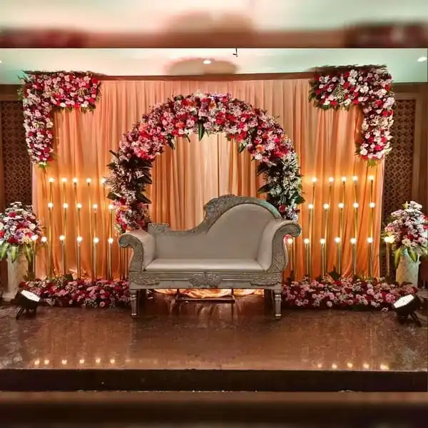 Wedding Stage decor Purple Theme